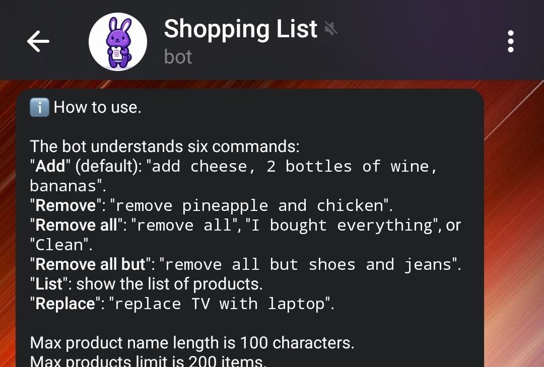 Shopping List